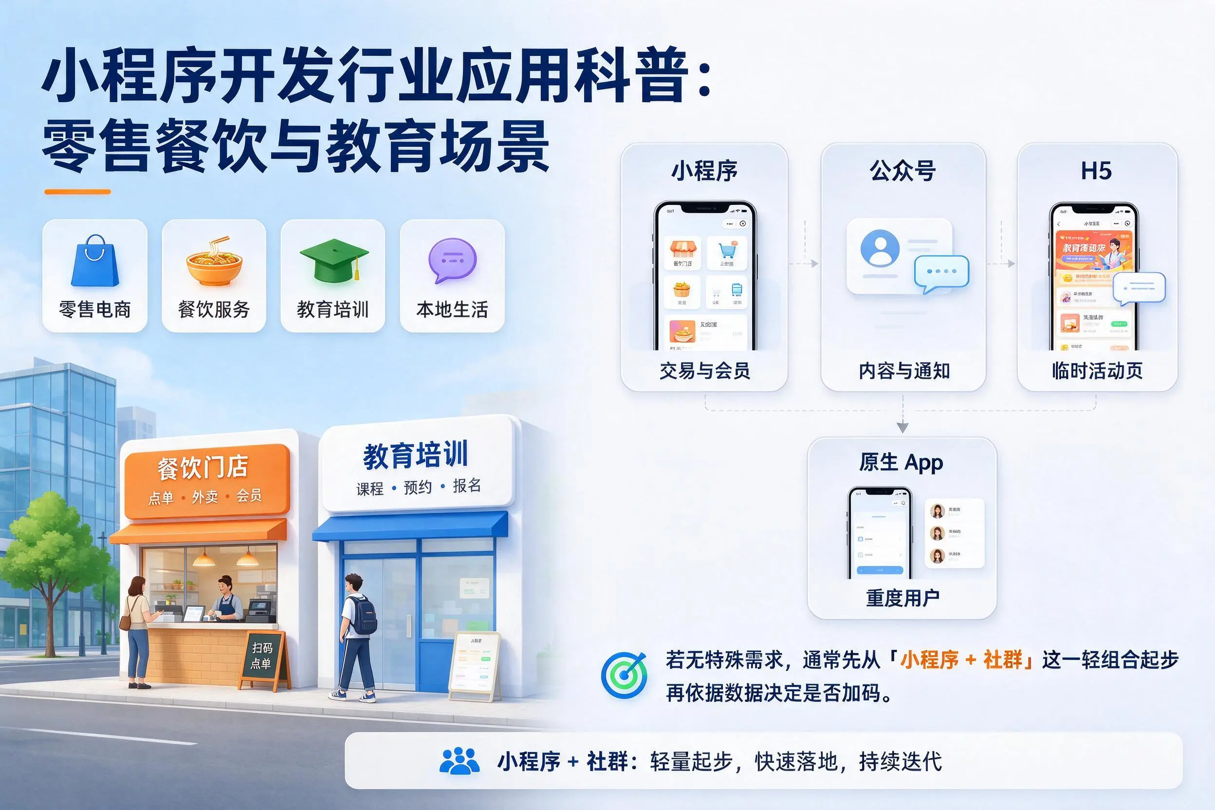 毕节小程序开发行业应用科普：零售餐饮与教育场景