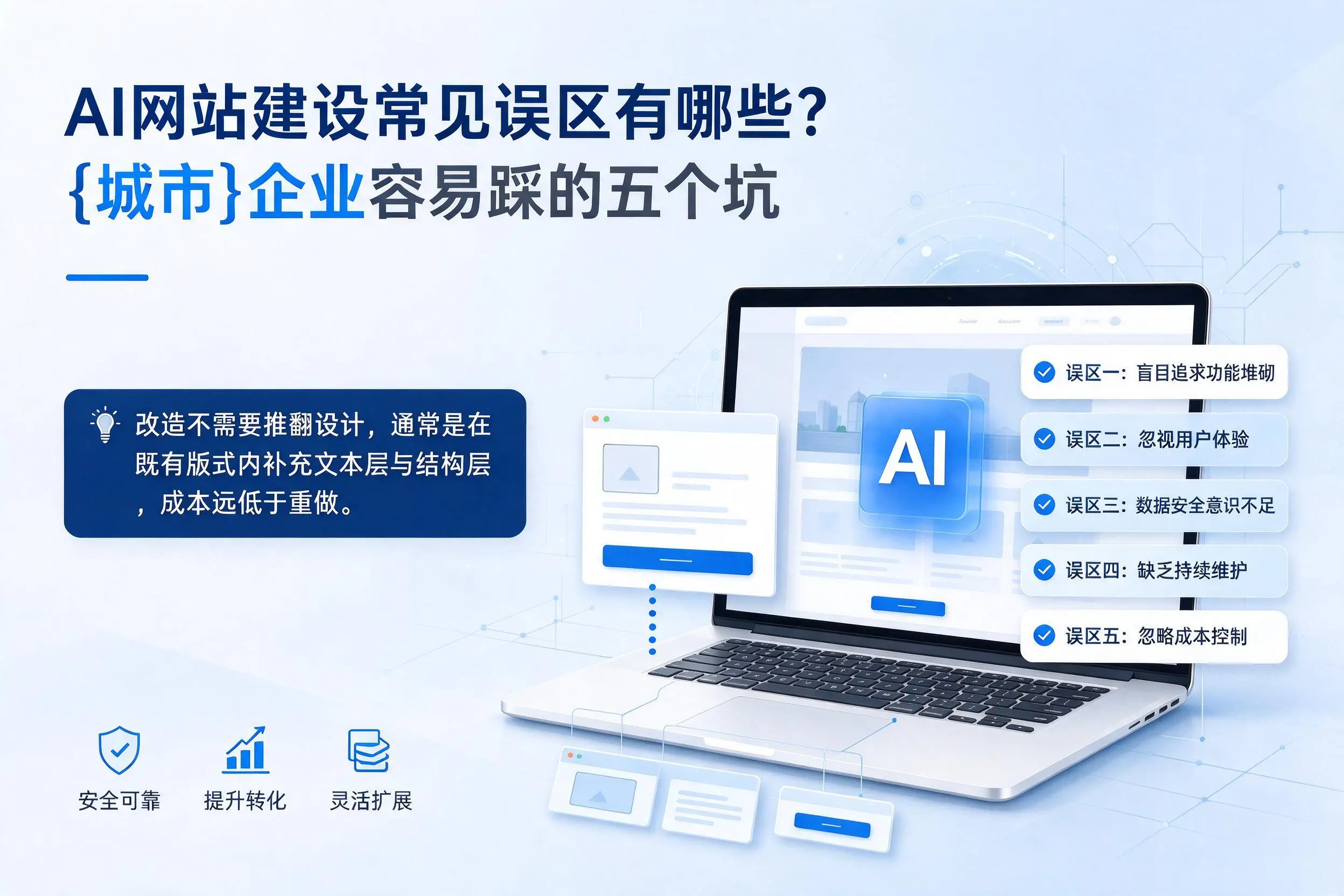 AI网站建设常见误区有哪些？毕节企业容易踩的五个坑